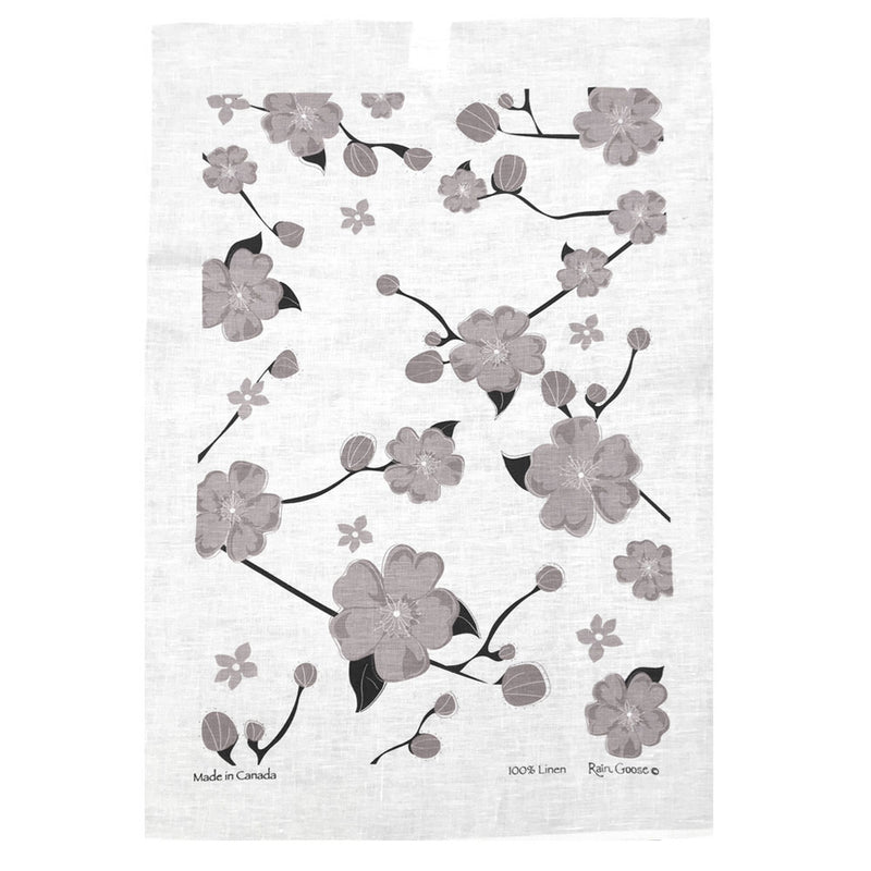 Tea Towel Cherry Blossoms Taupe