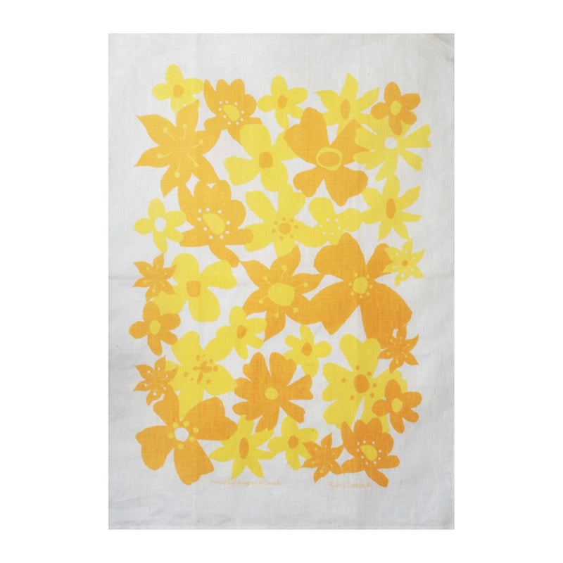 Tea Towel Flowers Yellow