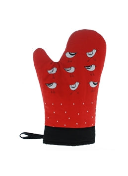 Oven Mitts Bird Red