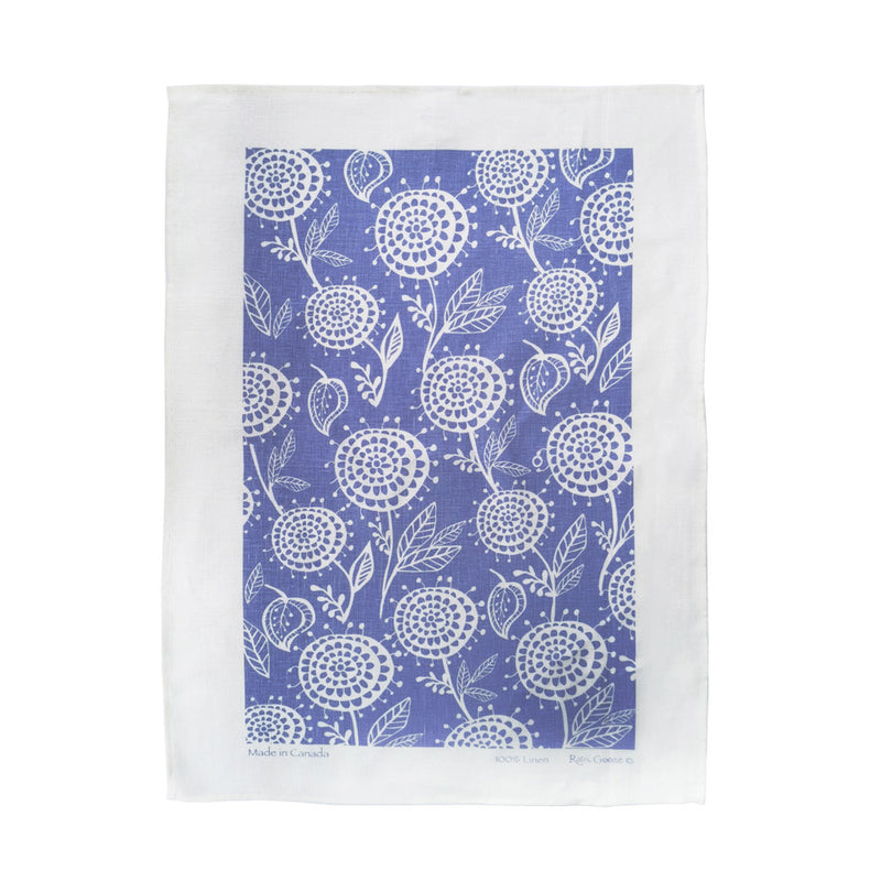 Tea Towel Dahlia Blue