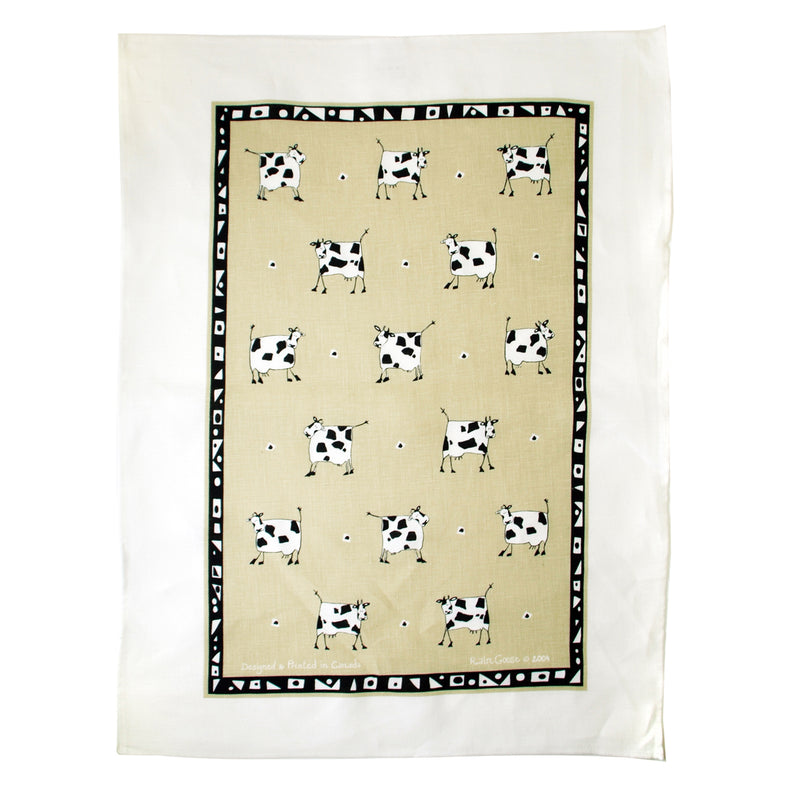 Tea Towel Cow Taupe