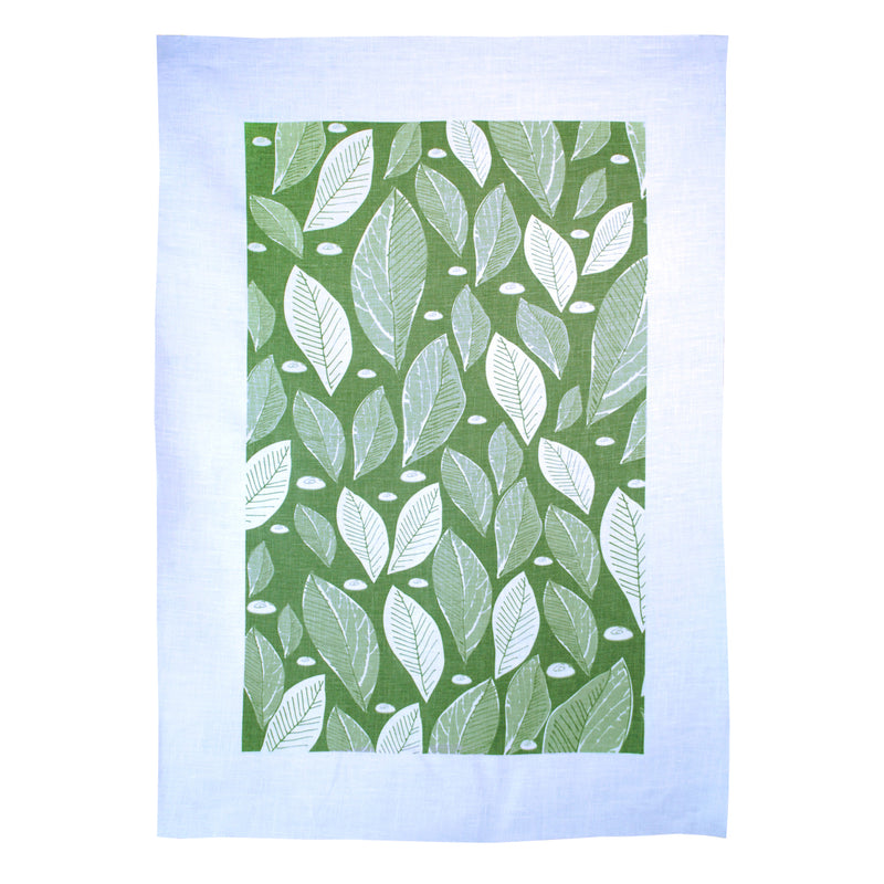 Tea Towel Leaf Green