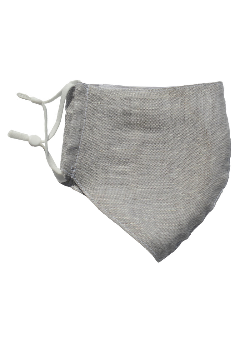 Linen Face Mask with Linen Lining Pale Grey