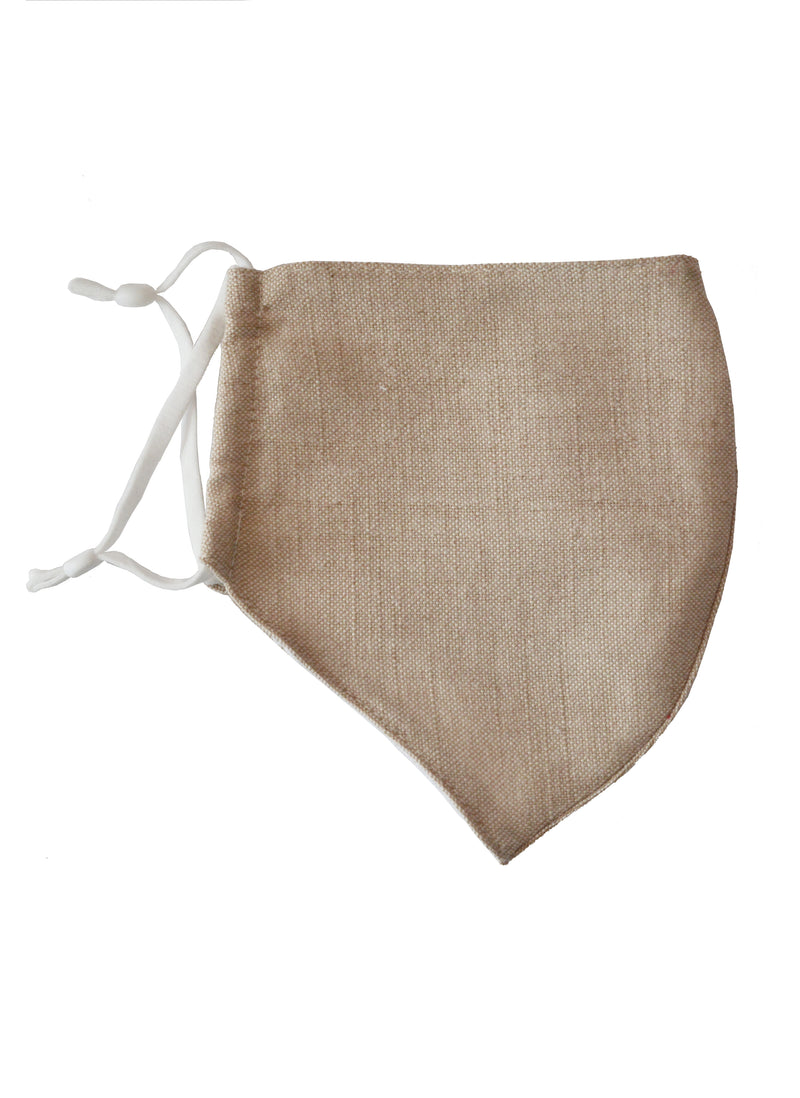 Cotton Face Mask with Linen Lining Oatmeal