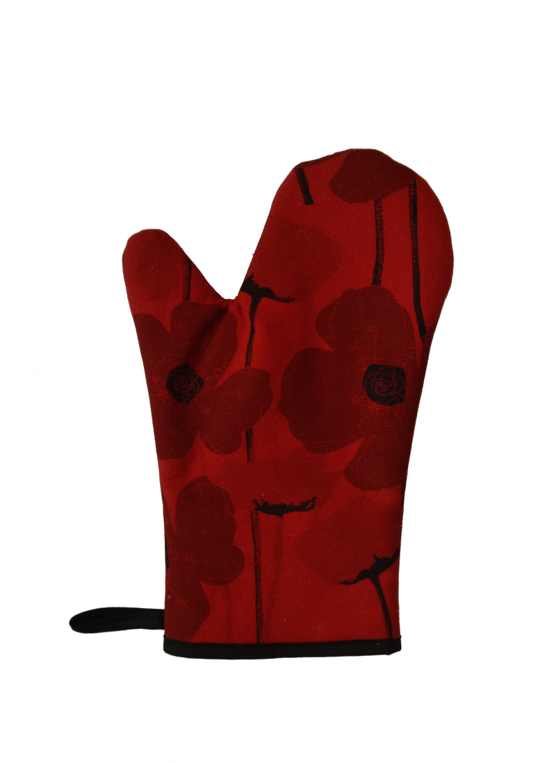 Oven Mitts Poppy Red