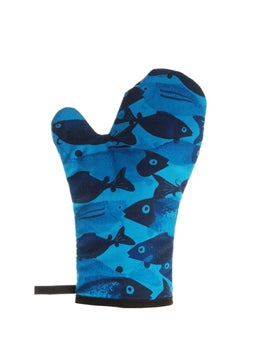 Oven Mitts School of Fish Turquoise
